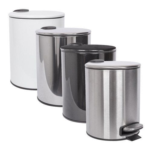 Round stainless steel pedal - 5l,