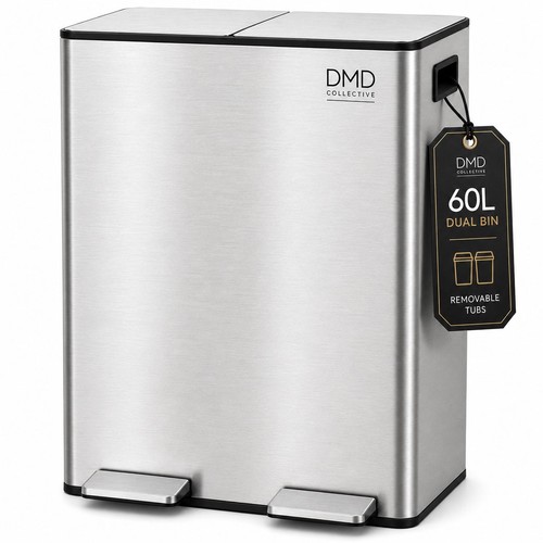 60l dual recycling kitchen bin - recycling,