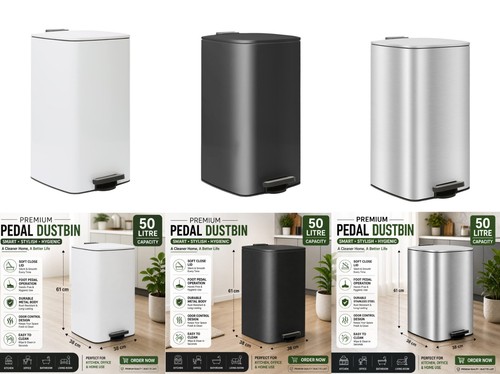 50l square stainless steel - 1x,