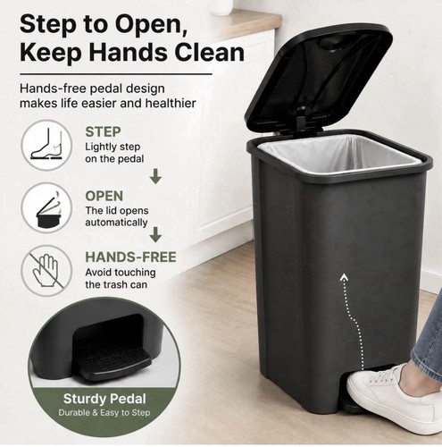 20l slim pedal bin waste - slim,