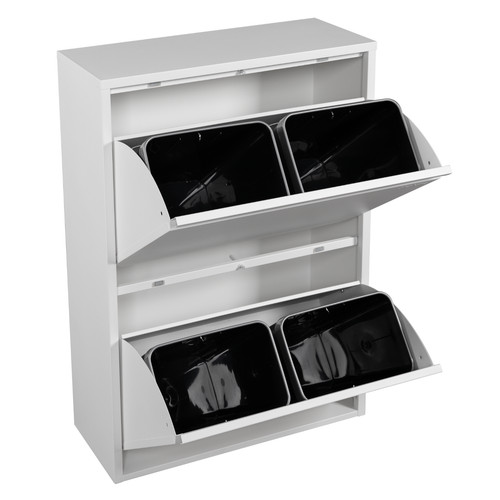 Metal waste and recycling bin - waste,