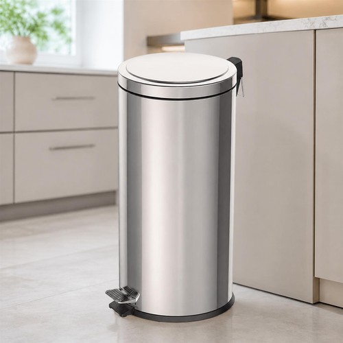 30l stainless steel pedal - steel, bin