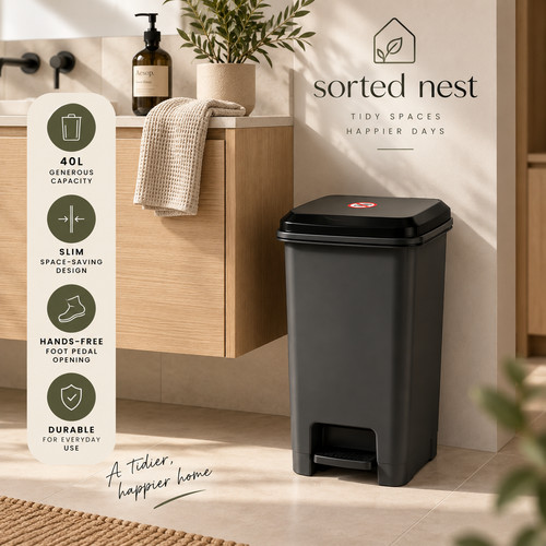 40l slim pedal bin - bin, kitchen