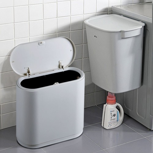 Narrow plastic waste bin - bin, with