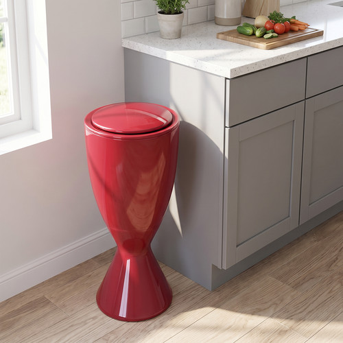 Tall rolling rubbish bin - bin, trash
