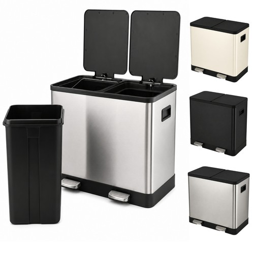 60l dual kitchen pedal bin - kitchen,