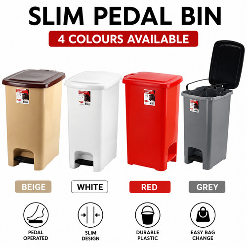 Slim litres plastic - plastic, pedal