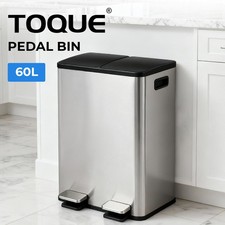 Toque 60L Pedal Bin Stainless