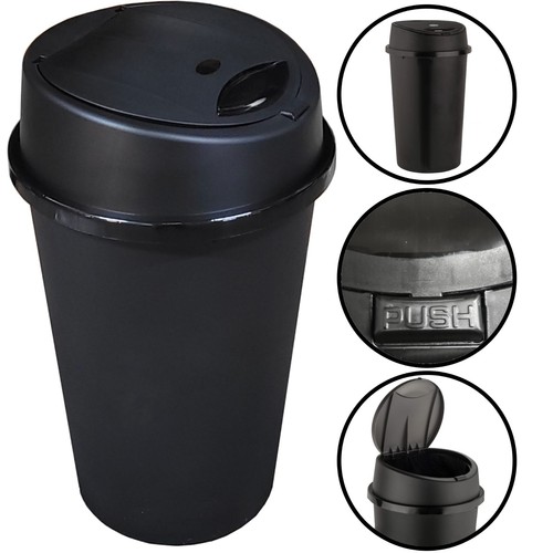 Black kitchen bin touch - black, top