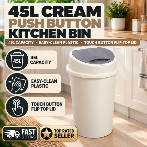 50l cream touch top bin - 50l, /