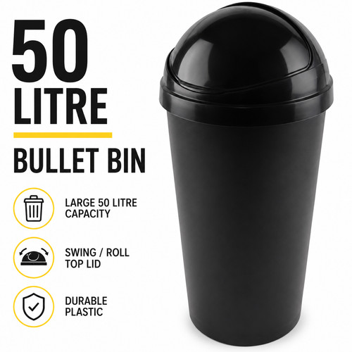 Large 50l black - bin, roll