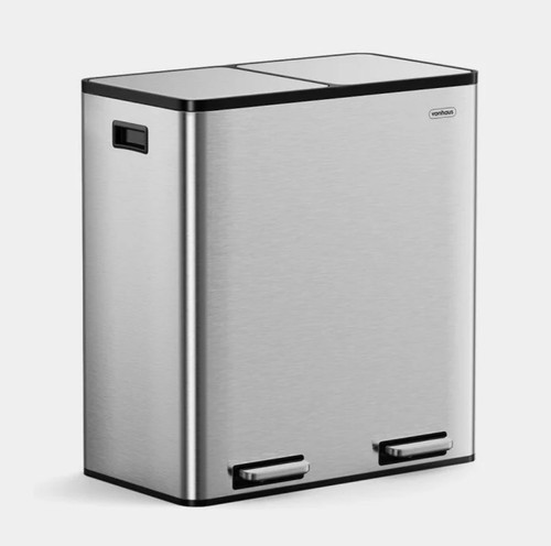 Stainless steel double bin - double,