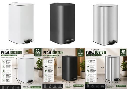 30l square stainless - square, steel